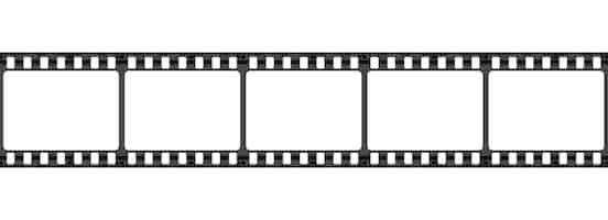 Gratis vector realistisch vectorpictogram. filmtape strip met wit vierkant. geïsoleerd op wit. bioscoopconcept.