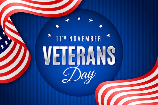 Gratis vector realistisch veteranendag concept