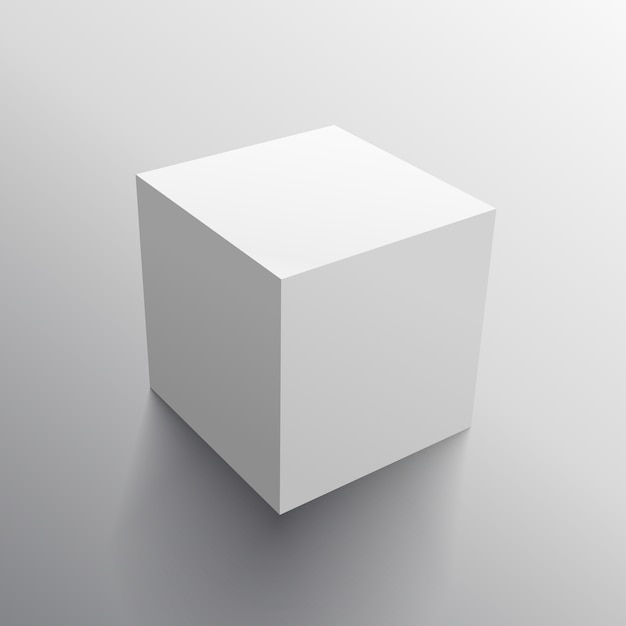 Realistische 3d-kubus box design template