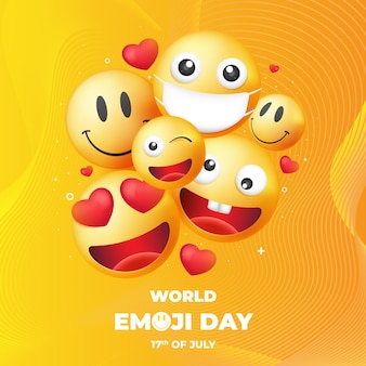 Realistische 3d-wereld emoji-dagillustratie