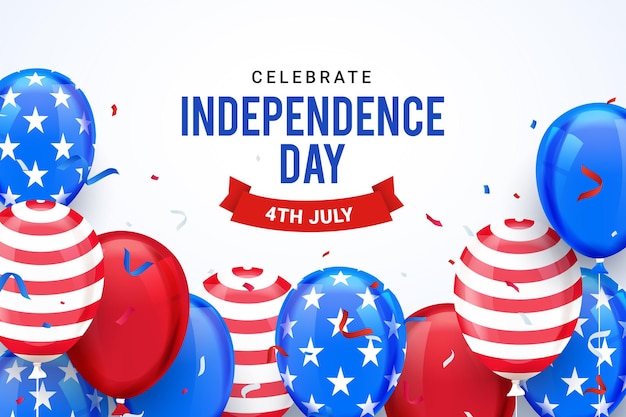 Realistische 4 juli - onafhankelijkheidsdag ballonnen achtergrond