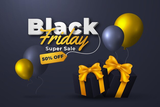 Realistische achtergrond van Black Friday