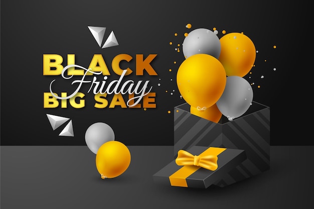 Realistische achtergrond van Black Friday