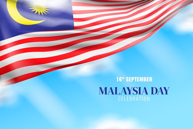 Realistische achtergrond van de onafhankelijkheidsdag van Maleisië