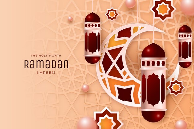 Gratis vector realistische achtergrond van de ramadan