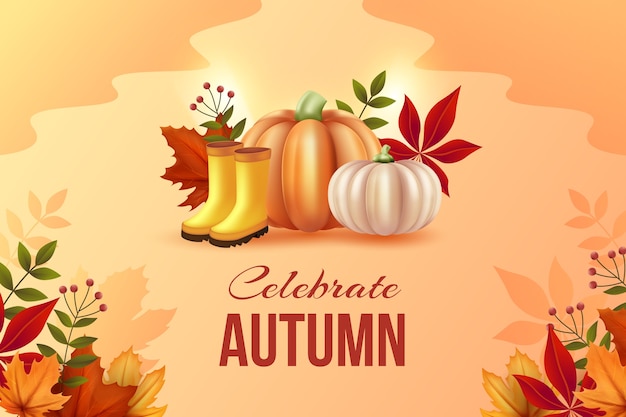 Gratis vector realistische achtergrond voor de herfst