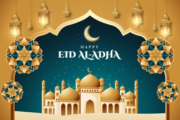 Realistische achtergrond voor de islamitische viering van eid al-adha