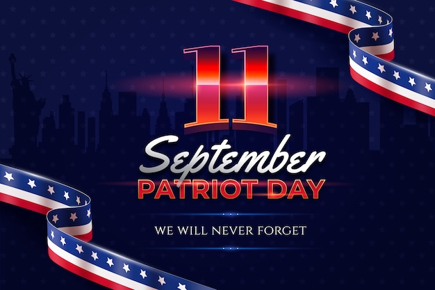 Gratis vector realistische achtergrond voor de viering van 9 11 patriotdag