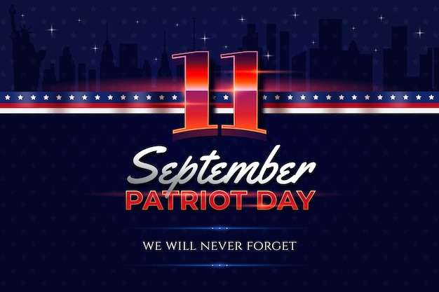 Gratis vector realistische achtergrond voor de viering van 9 11 patriotdag