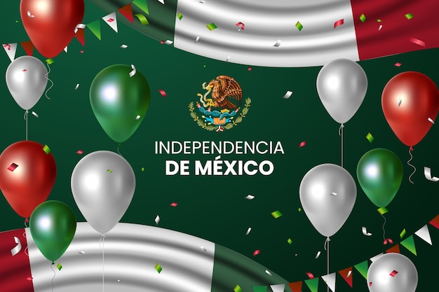 Realistische achtergrond voor de viering van de onafhankelijkheid van Mexico