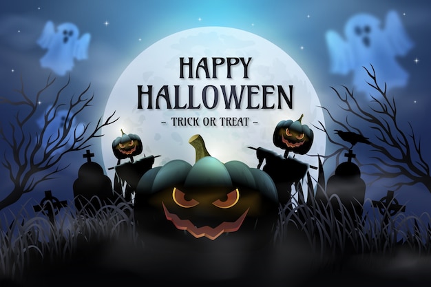 Realistische achtergrond voor de viering van het halloween-seizoen
