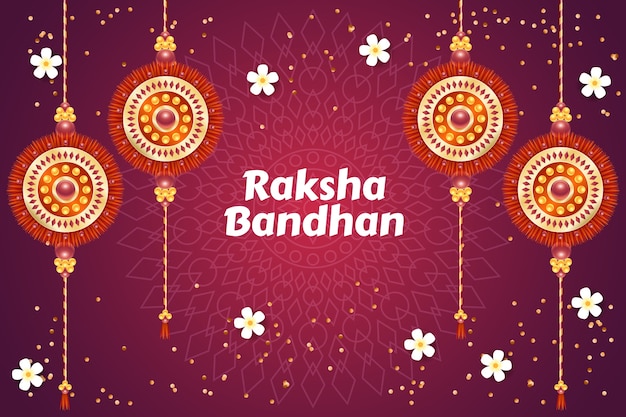 Realistische achtergrond voor de viering van het raksha bandhan-festival