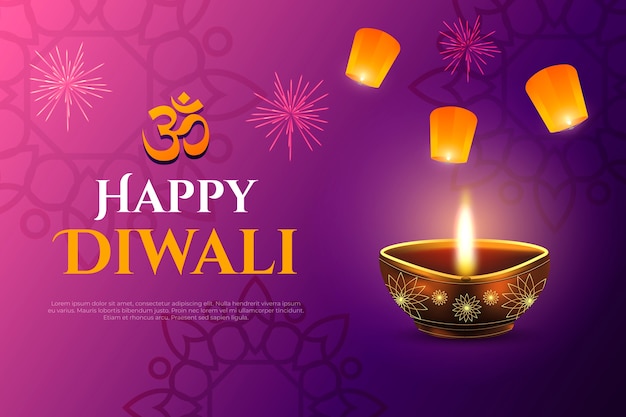 Gratis vector realistische achtergrond voor diwali-viering