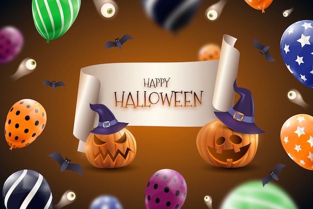 Gratis vector realistische achtergrond voor halloween-feest