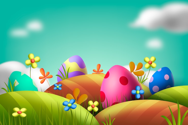 Gratis Vector realistische achtergrond voor paasviering
