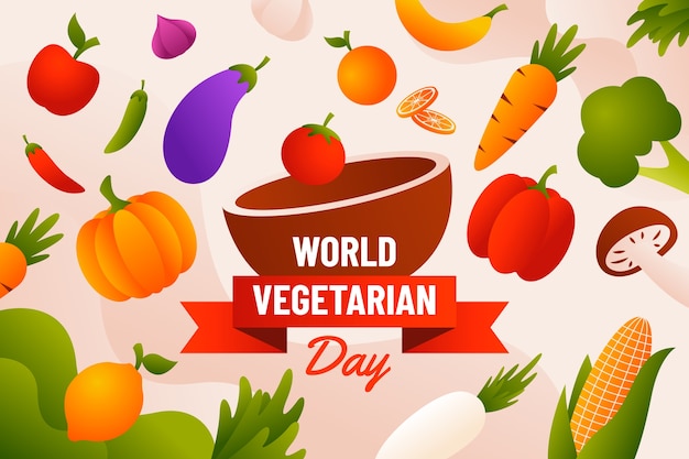 Gratis vector realistische achtergrond voor vegetarische werelddag