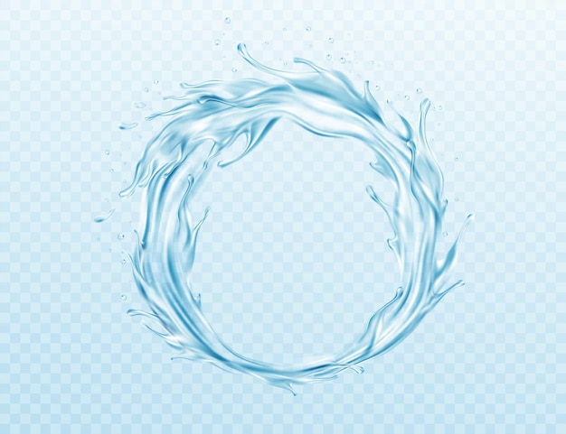 Realistische afbeelding Water splash geïsoleerd op transparante achtergrond. Echt transparant watereffect. Vectorillustratie EPS10