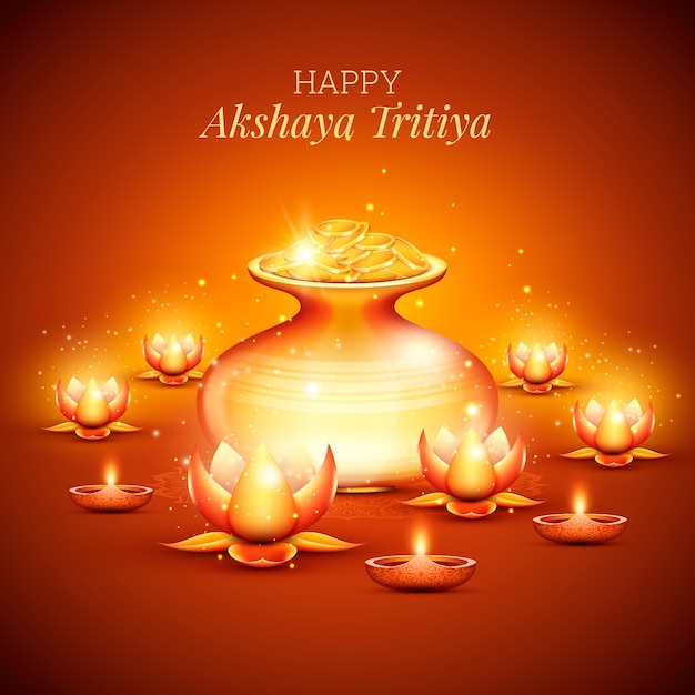 Gratis vector realistische akshaya tritiya-illustratie