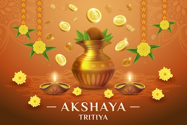 Gratis vector realistische akshaya tritiya-illustratie