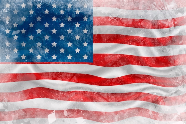 Realistische amerikaanse vlag achtergrond