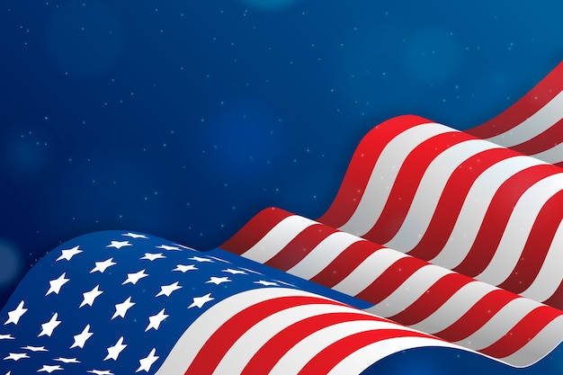 Realistische Amerikaanse vlag achtergrond