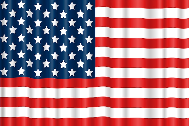 Gratis Vector realistische amerikaanse vlag achtergrond