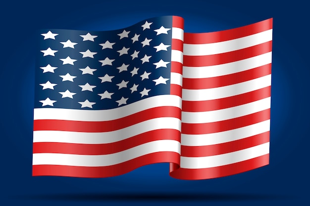 Gratis vector realistische amerikaanse vlag achtergrond