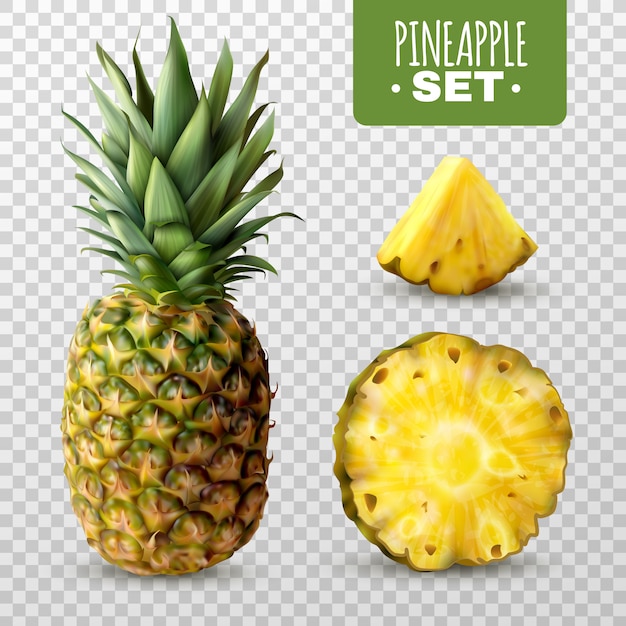 Gratis vector realistische ananas set