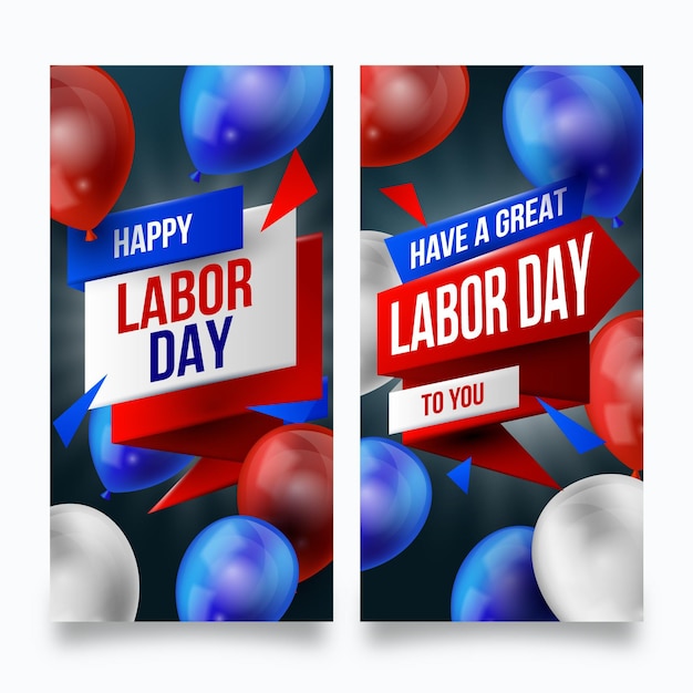 Gratis vector realistische arbeidsdag vs banners