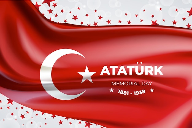 Gratis vector realistische ataturk herdenkingsdag illustratie