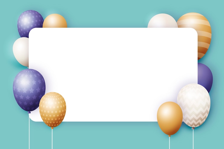 Gratis Vector realistische ballonnen met lege banner