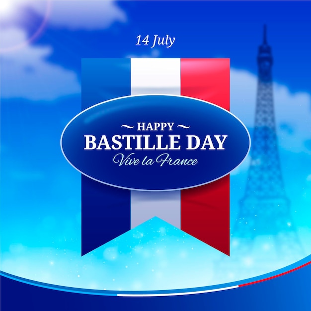 Realistische bastille dag illustratie