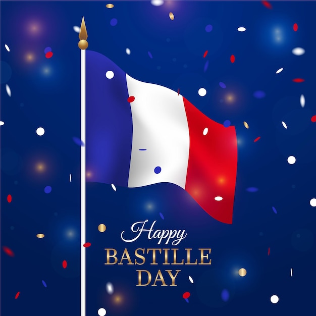 Gratis vector realistische bastille-dag