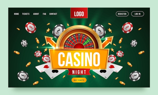 Realistische bestemmingspagina voor casino-avonden