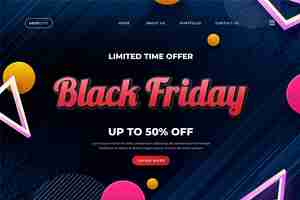 Gratis vector realistische black friday-bestemmingspaginasjabloon