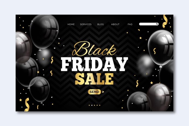 Realistische Black Friday-bestemmingspaginasjabloon