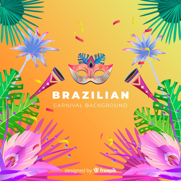 Gratis vector realistische braziliaanse carnaval achtergrond