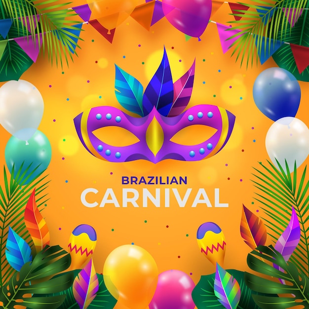 Gratis vector realistische braziliaanse carnaval illustratie