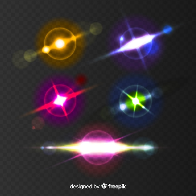 Gratis vector realistische burst of light-verzameling