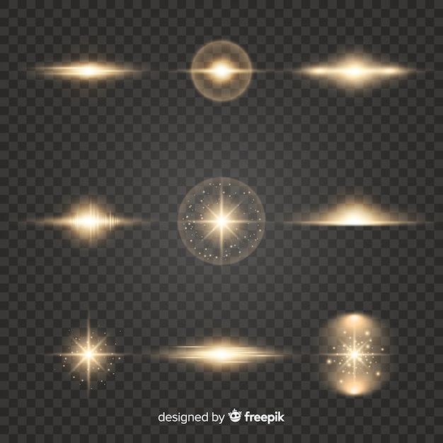 Gratis vector realistische burst van lichtcollectie