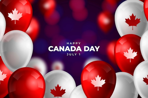 Realistische Canada dag ballonnen achtergrond