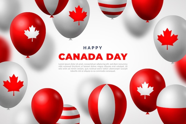 Realistische canada dag ballonnen achtergrond