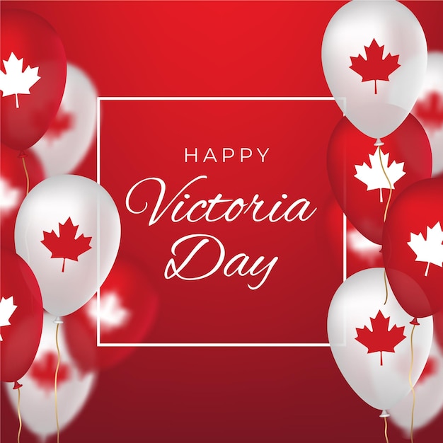 Realistische canadese victoria day-illustratie