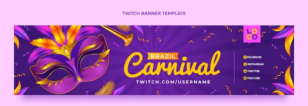 Gratis vector realistische carnaval twitch banner
