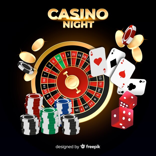 Realistische casino elementen achtergrond