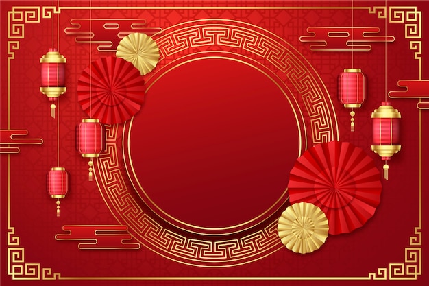 Realistische chinese nieuwjaarsachtergrond