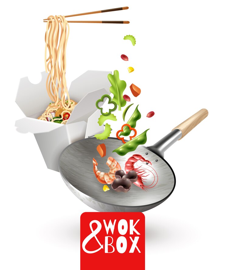 Gratis Vector realistische chinese noedelsillustratie