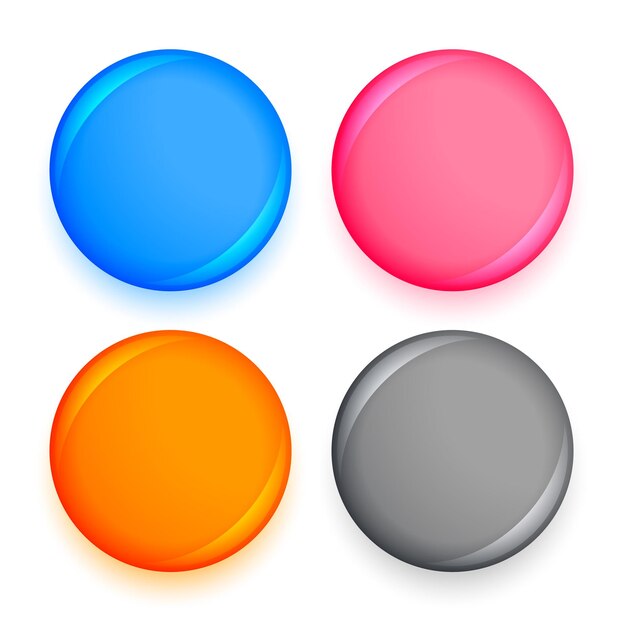Realistische cirkelknoppen in vier kleuren