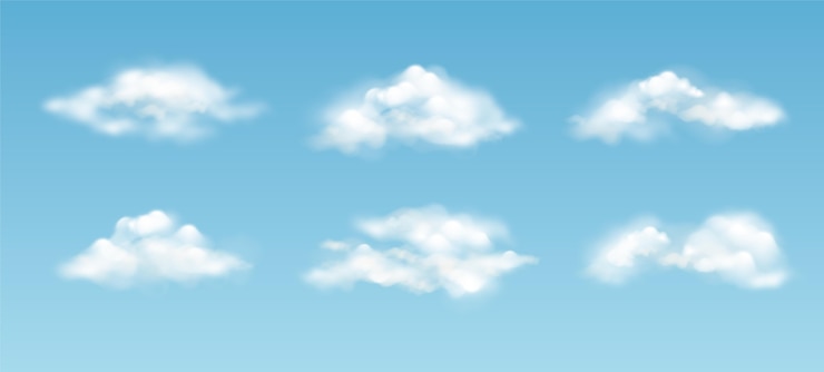 Gratis Vector realistische cloud in the sky-collectie