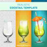 Gratis vector realistische cocktail sjabloon